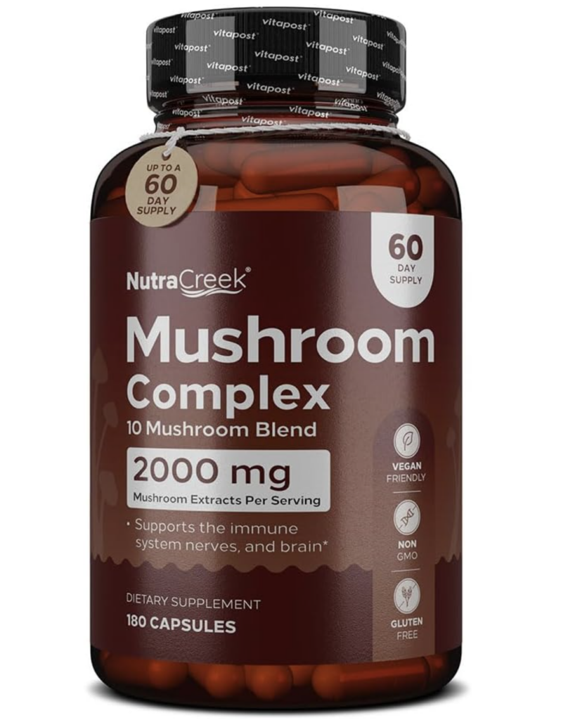 NutriFlair Mushroom Supplement for cognitive function and immune support.